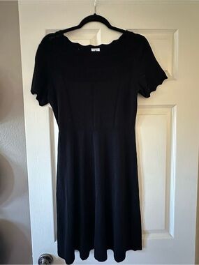 Dress Barn Black Knitted Short-Sleeve A-Line Dress